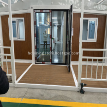Efficient flexible double wing flat-roof prefab house
